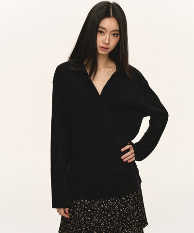 Lapel Loose V-neck Sunscreen Shirt ANA0057