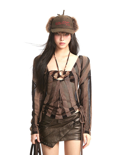 Niche Design Leather Short Skirt UNC0295
