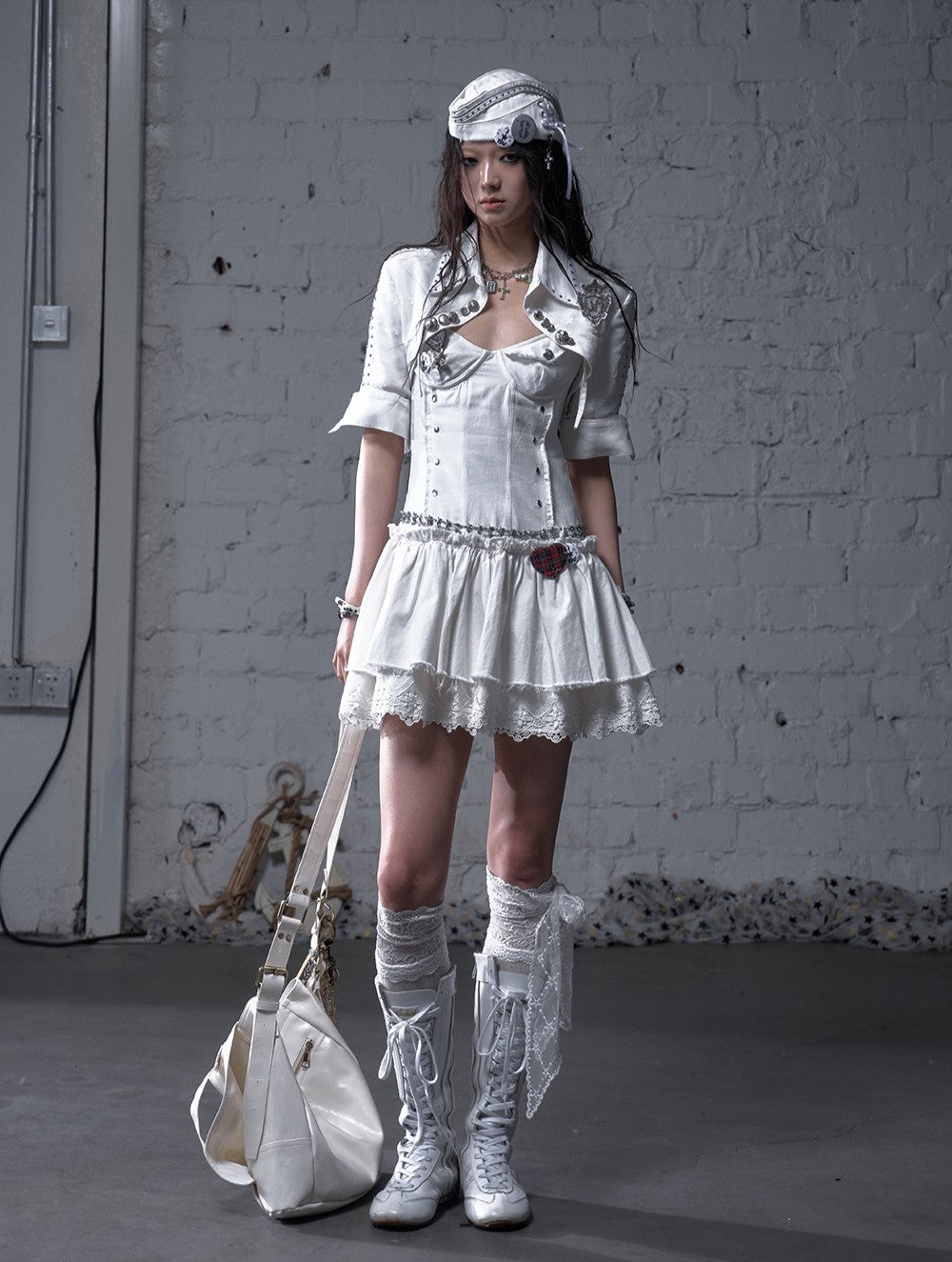 Punk Short-sleeved Short Shirt Jacket NOR0179
