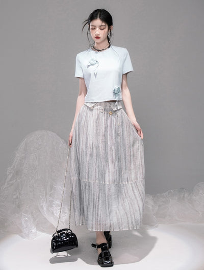 Gray Tone Gradient Skirt COT0325