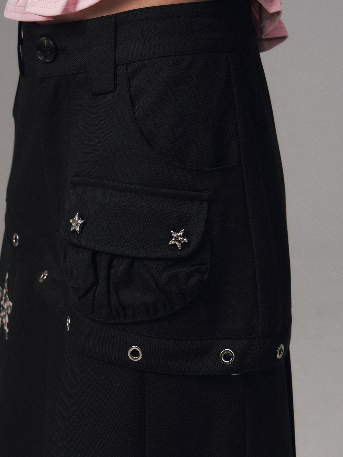 Faux Two-Piece Pleated Skirt Pants FRU0123