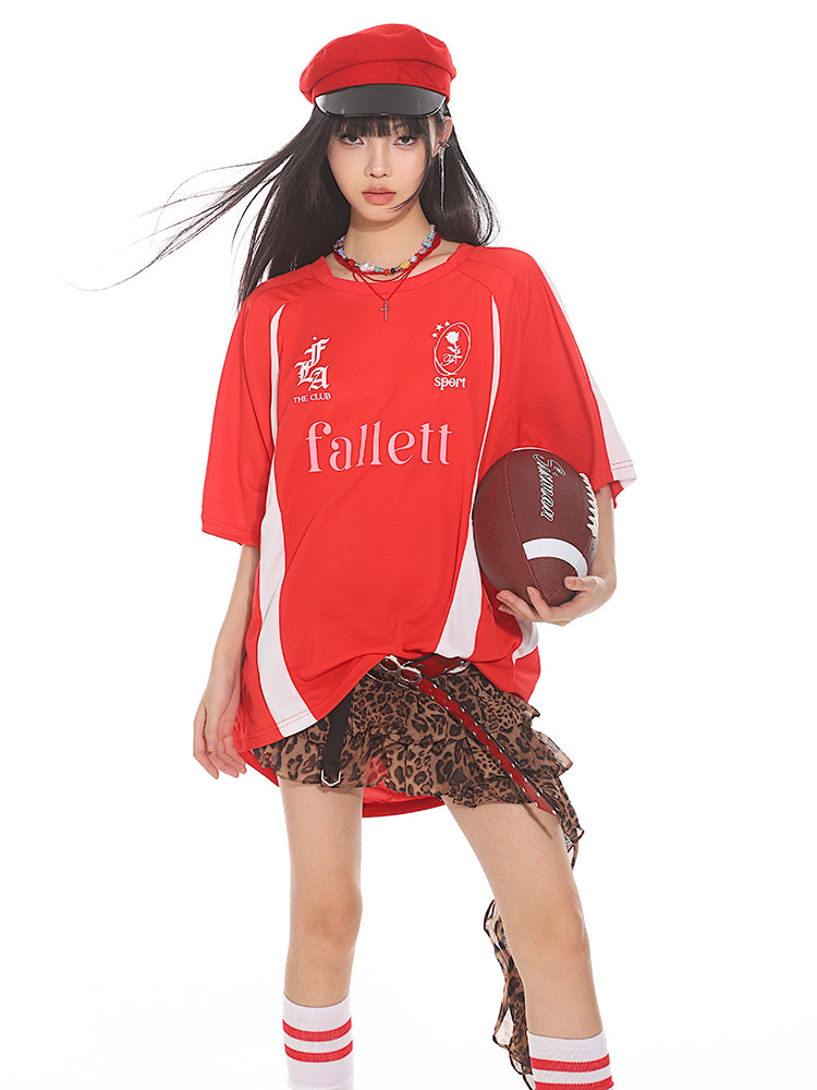 Retro Mesh Loose Short-sleeved Jersey T-shirt UNC0118