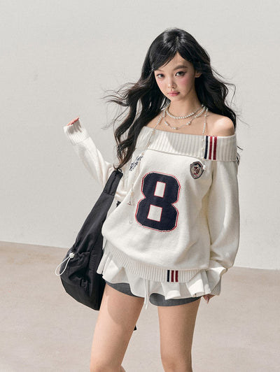 Off-Shoulder Casual Design Sweater DIA0758