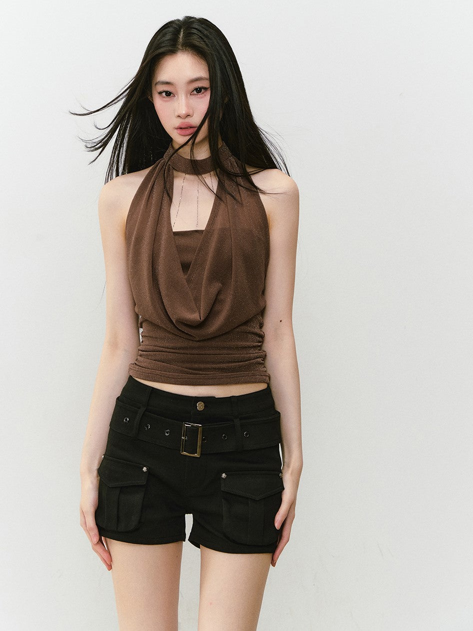 Swing Collar Halter Neck Top VIA0313