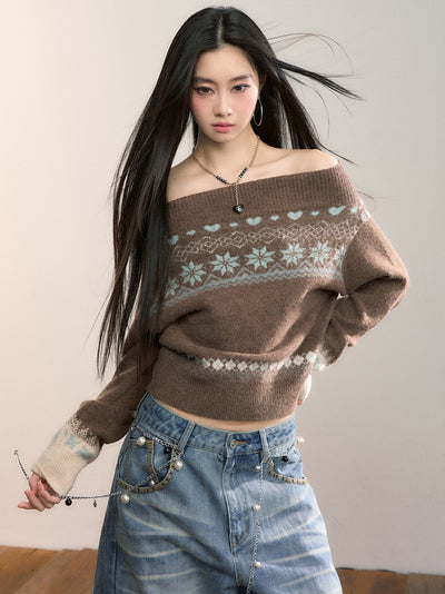 Off-Shoulder Casual Sweater VIA0367