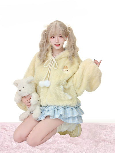 Creamy Yellow Pudding Jacket/Blue Plaid Cake Skirt SER0199