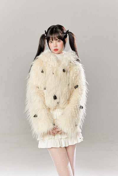 Sweet Style Eco-friendly Fur Loose Short Jacket/Skirt TBI0052