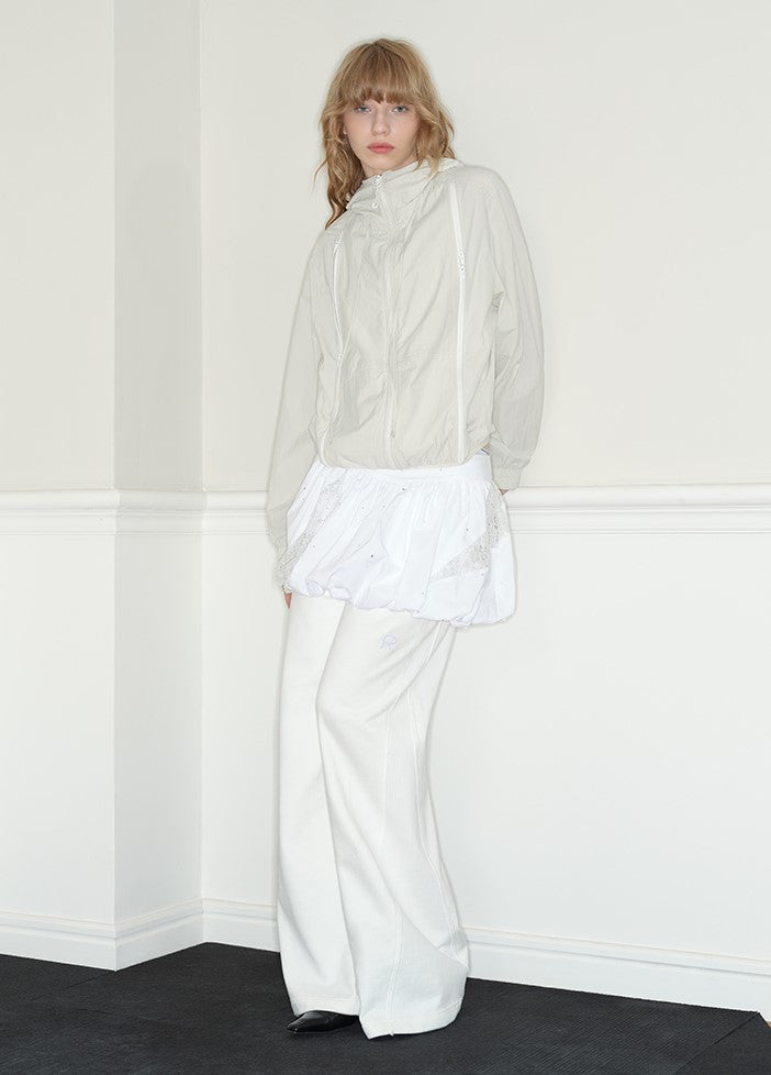 White Flower A-Line Puffy Short Skirt/Top RUN0027