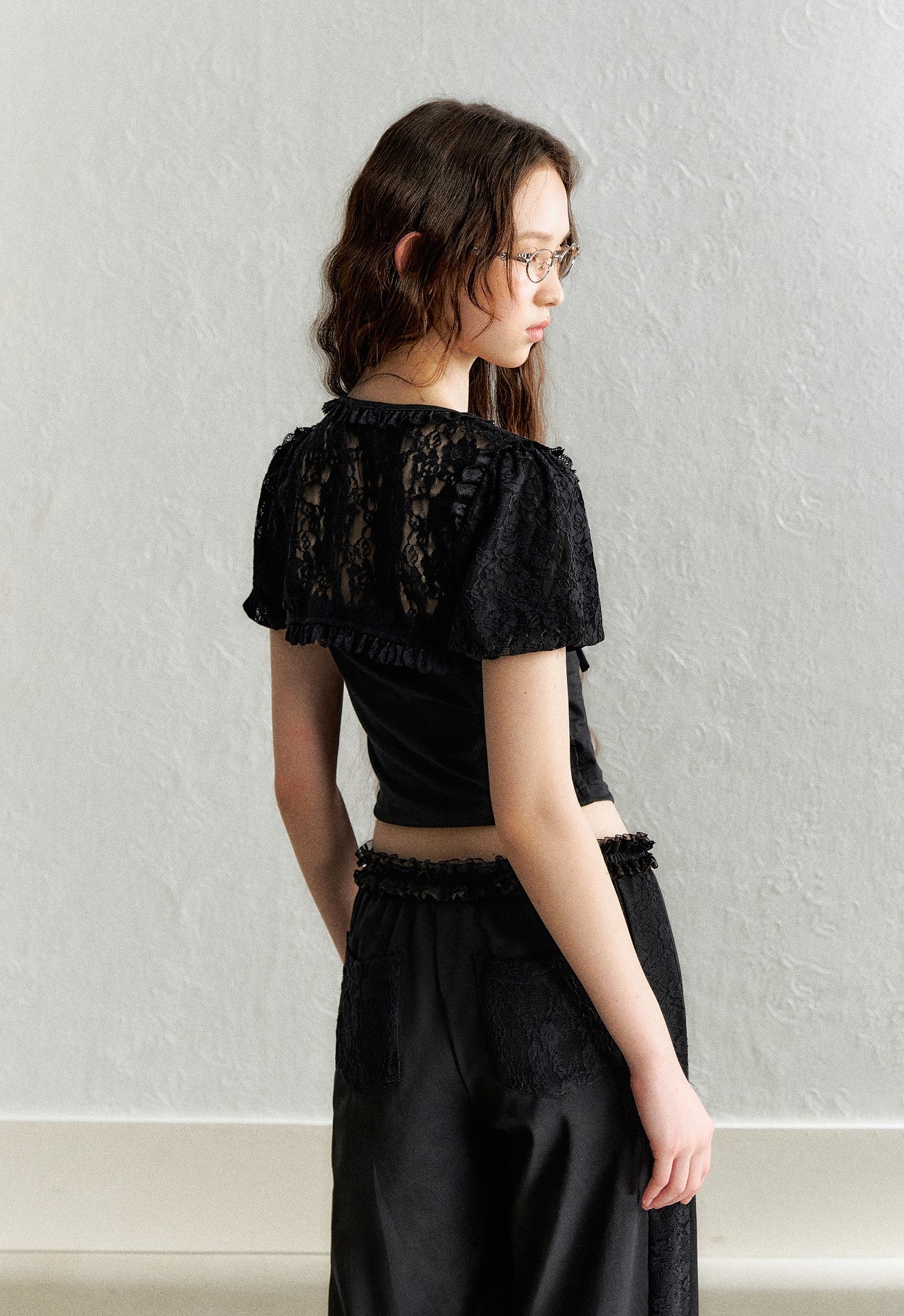 Lace Short Shawl/Lace Collar Camisole AYF0052