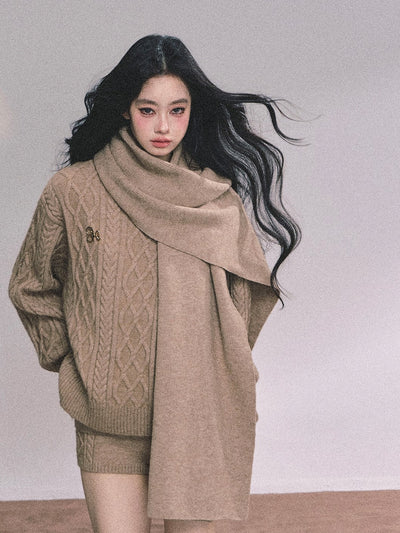Cable Sweater/Scarf/Shorts DIA0621