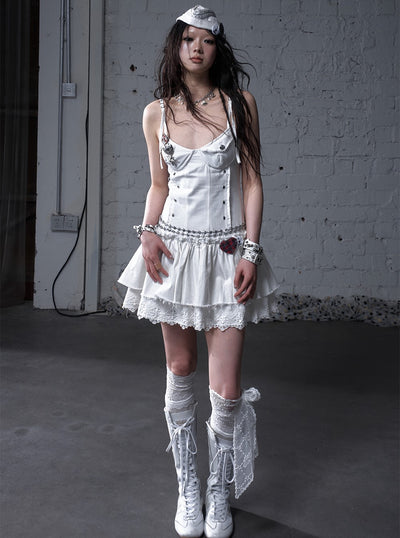 Punk Raw Edge Suspender Dress NOR0180