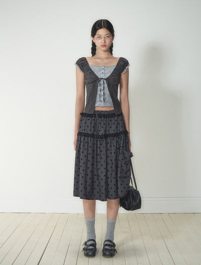 Fake Two-piece Floral Lace Top SOO0019