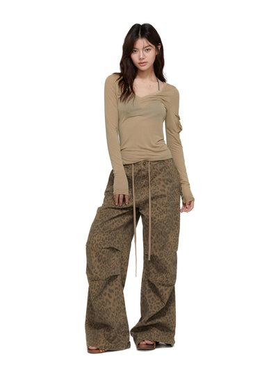 Leopard Loose Wide-leg Pants APE0367