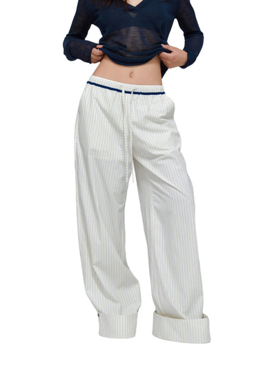 Striped Drape Casual Pants APE0372