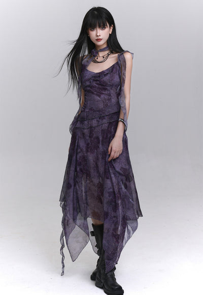 Purple Strap Suspender Dress LAD0220