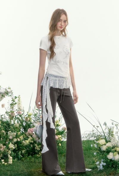 Lace Hollow Slim Camisole/T-shirt AYF0081