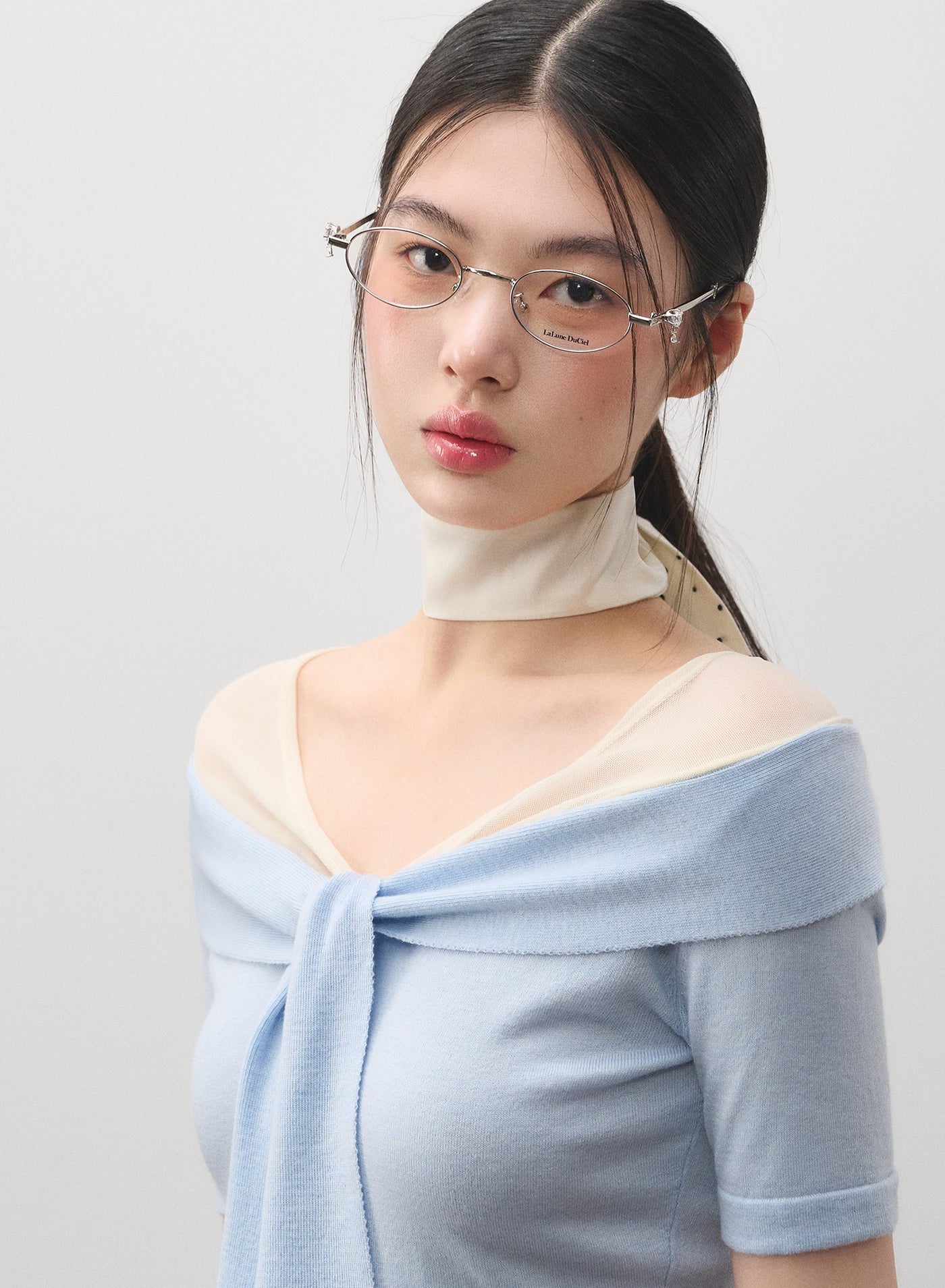 One-shoulder Twisted Slim T-shirt LAL0160