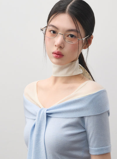 One-shoulder Twisted Slim T-shirt LAL0160