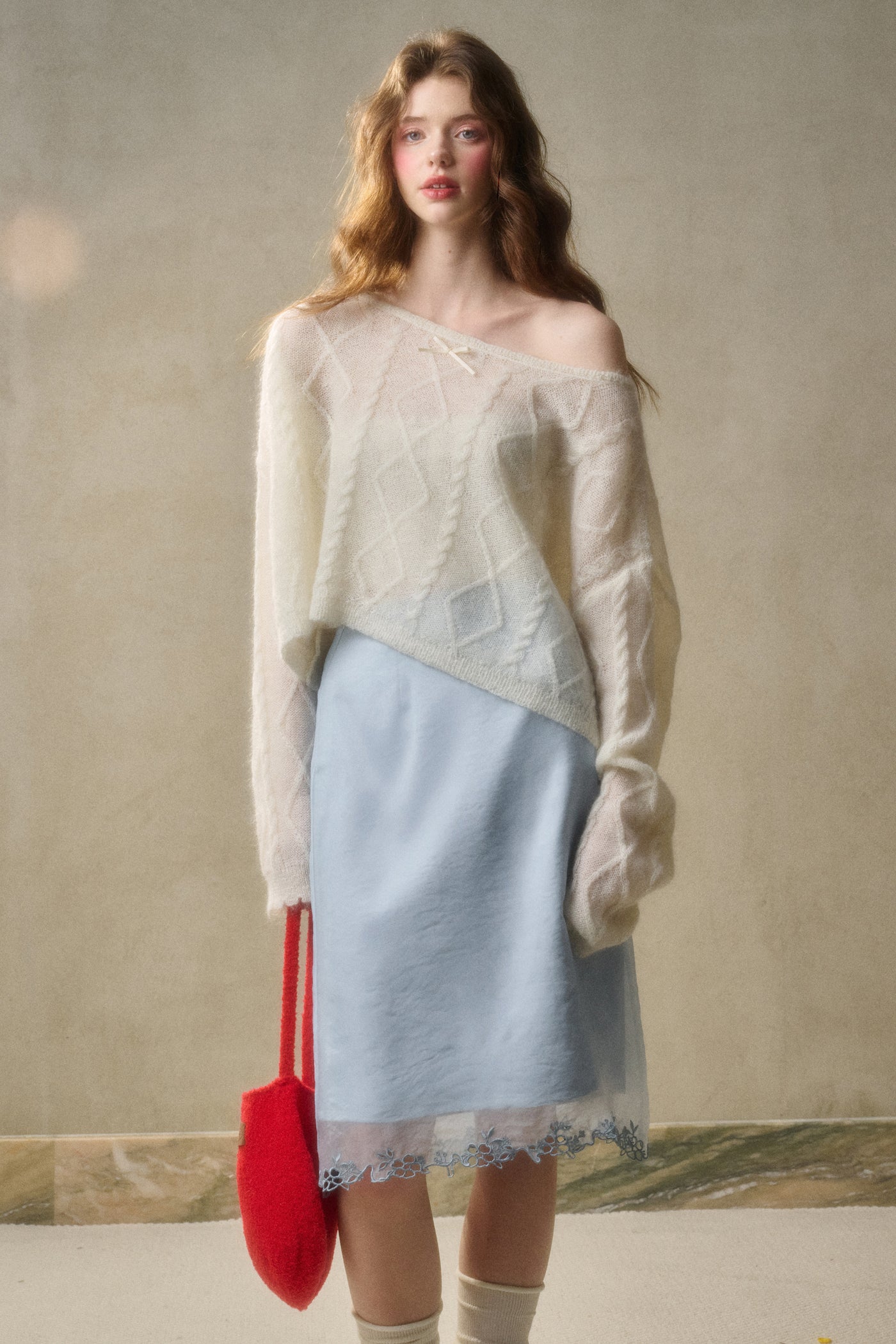 Fairy Embroidered Lace Satin Skirt GRO0108