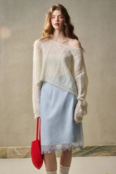 Fairy Embroidered Lace Satin Skirt GRO0108