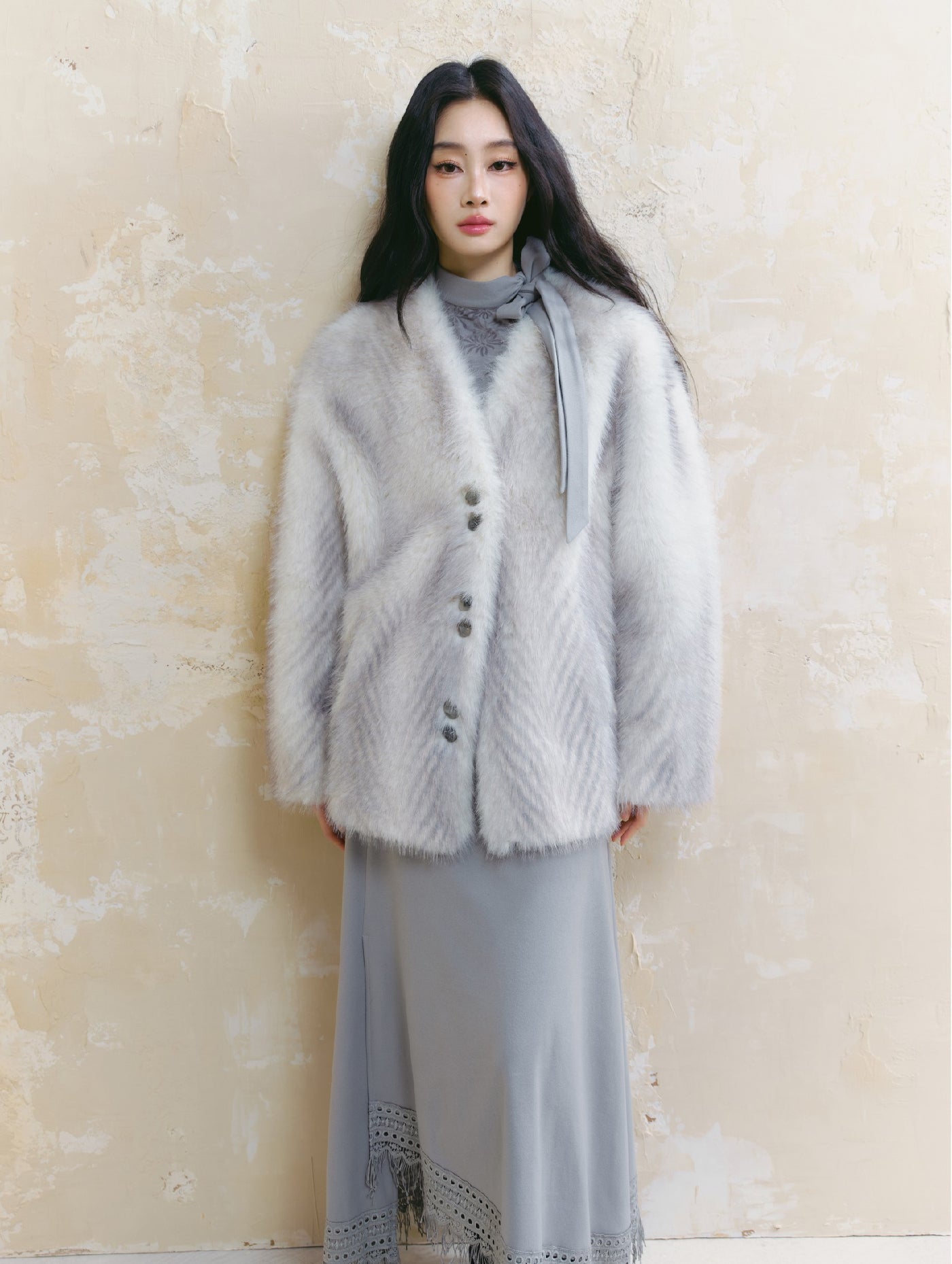 Blue Needle Amber Original Environmentally Friendly Fur Coat SAL0094