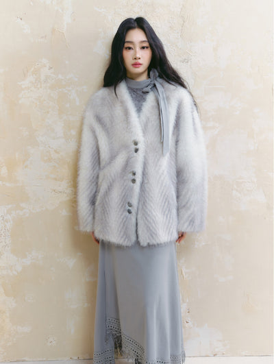 Blue Needle Amber Original Environmentally Friendly Fur Coat SAL0094