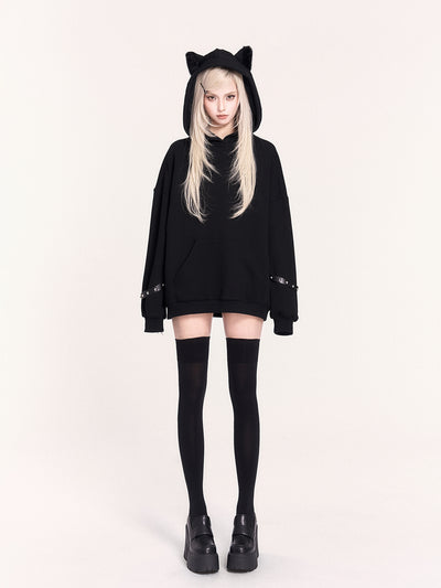 Cat Ear Loose Hooded Sweatshirt VOC0460