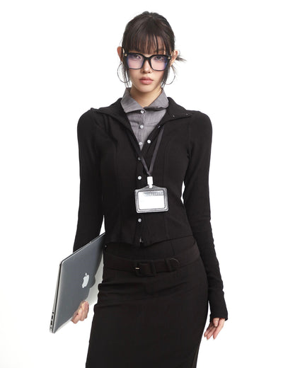 Fake Two-piece Slim Long-sleeved T-shirt UNC0292