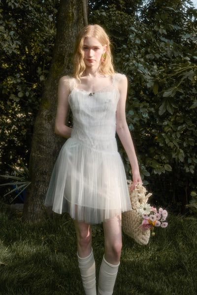 Puffy Layered Suspender Dress GRO0134