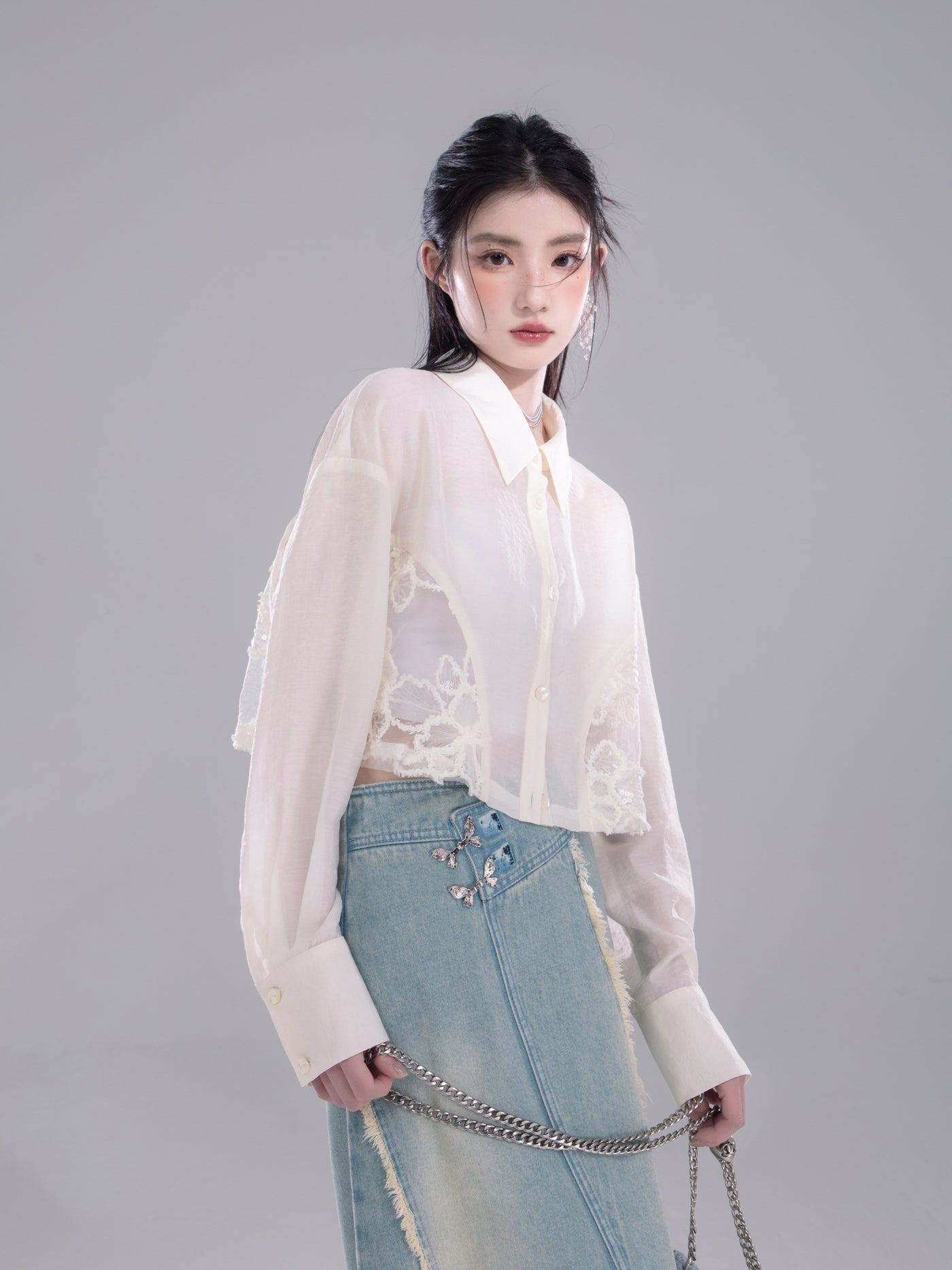 Lace Lyocell Sunscreen Shirt COT0267