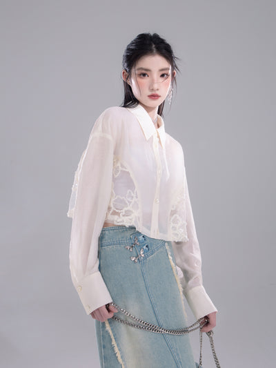 Lace Lyocell Sunscreen Shirt COT0267