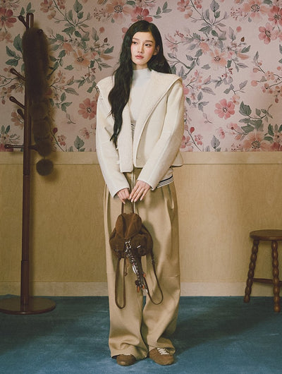 Hooded Suede Faux Fur Jacket LAL0239