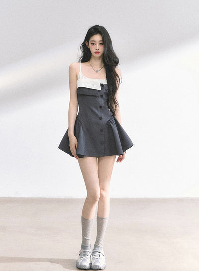 Hepburn Style Suspender Puffy Dress DIA0522