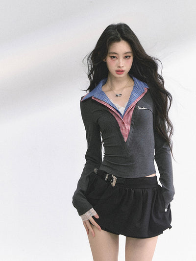 Fake Two-piece Long-sleeved T-shirt DIA0526