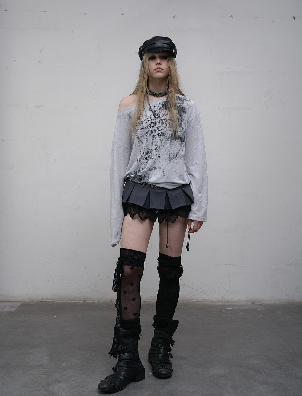 Punk One-shoulder Long-sleeved T-shirt NOR0169