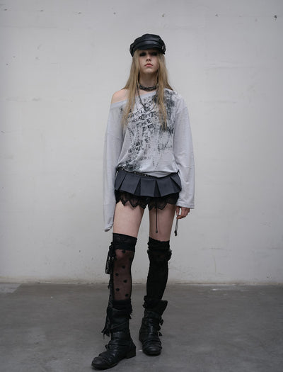 Punk One-shoulder Long-sleeved T-shirt NOR0169