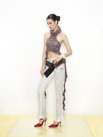 Leopard Print High Collar Top NOL0062