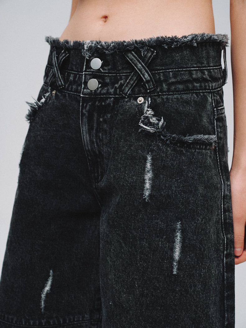 Mid-rise Wide-leg Casual Versatile Jeans LAP0045