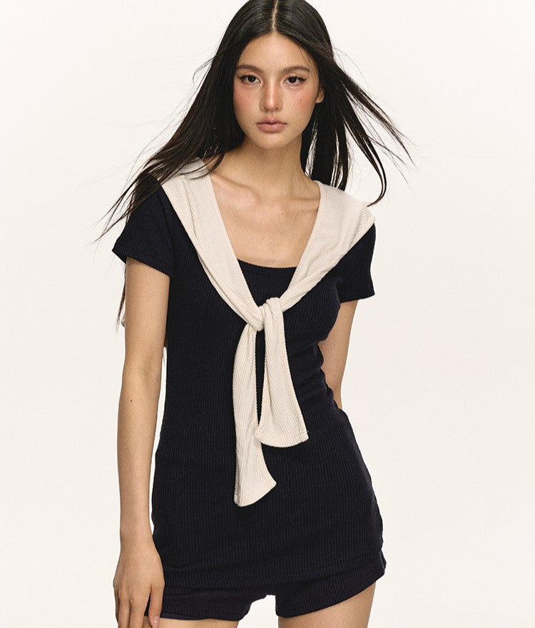 Temperament Slim Short-sleeved Top/Shorts ANA0025