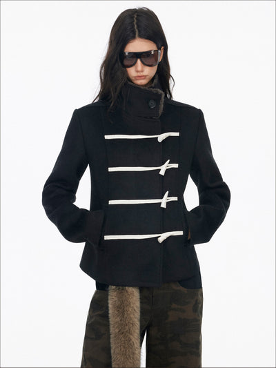 Stand Collar Horn Button Coat SAL0196