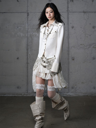 Punk Irregular Multi-layer Lace Skirt NOR0200