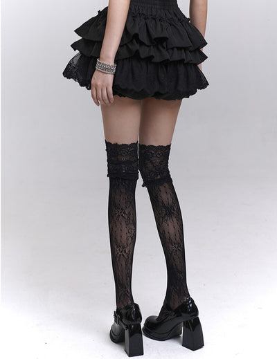 Black Puffy Cake Short Skirt LAD0199
