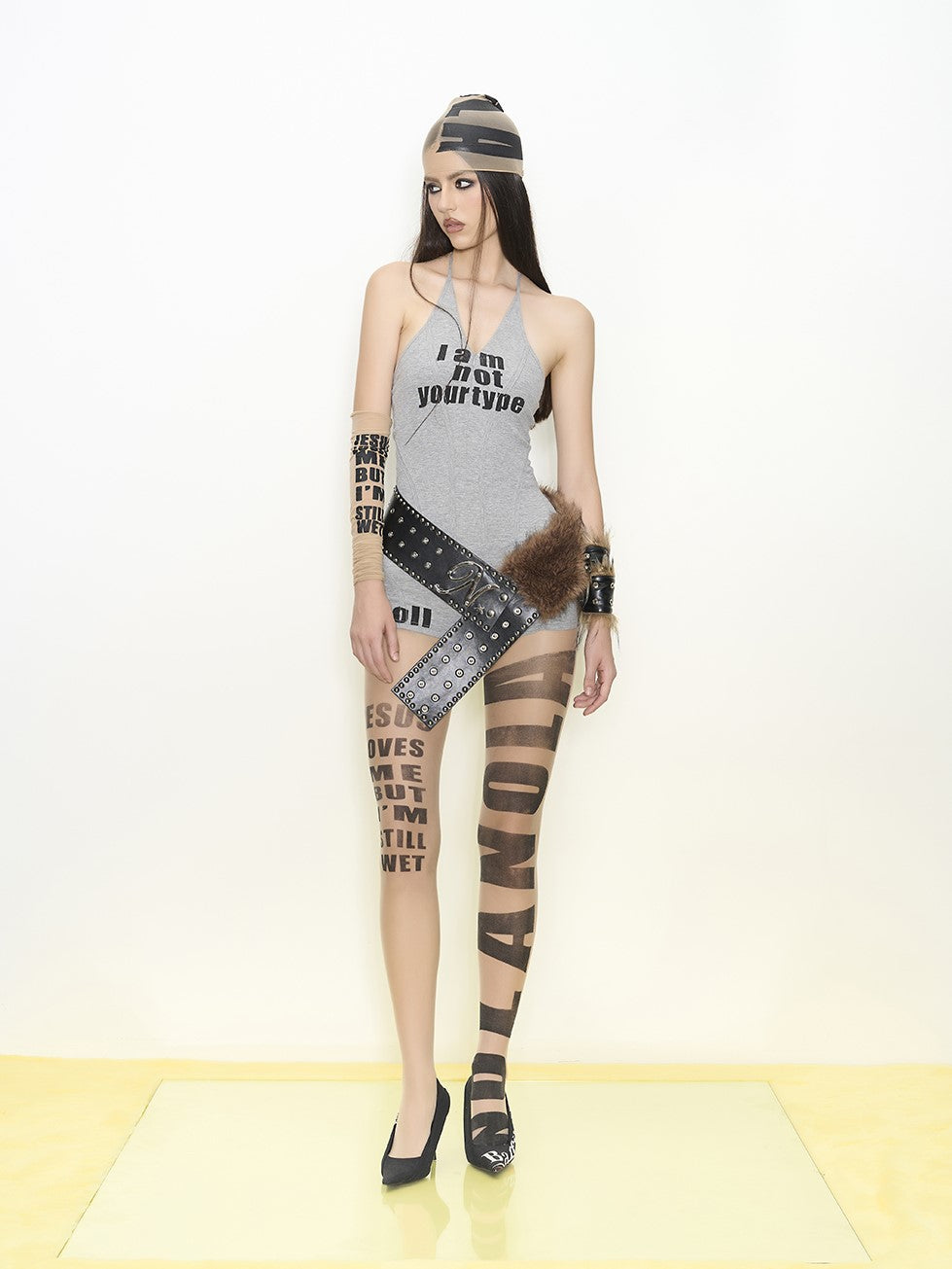 Stretch Tights Deep V-neck Jumpsuit NOL0061
