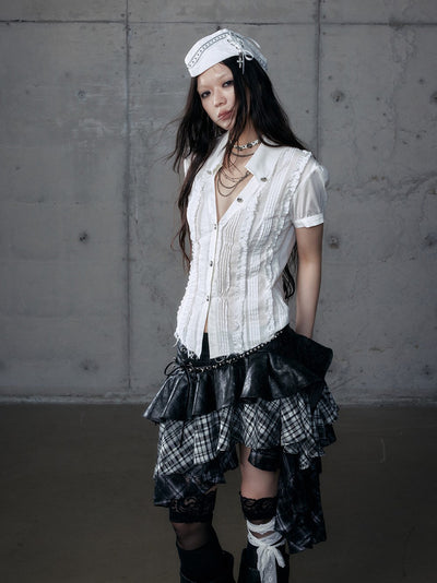 Lace V-neck Long/Short Sleeve Shirt NOR0185