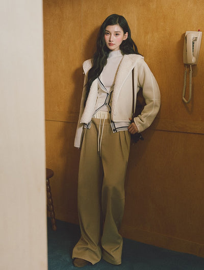 Hooded Suede Faux Fur Jacket LAL0239