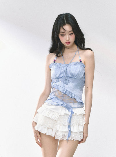 Lace Halter Slim Camisole DIA0472