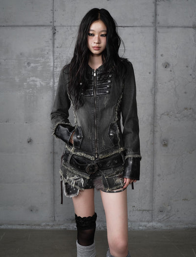 Denim Detachable Hooded Jacket NOR0202