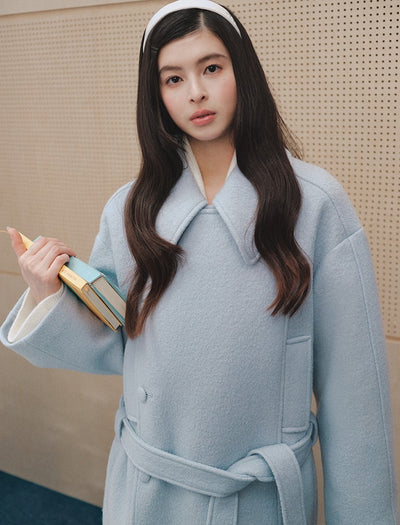 Elegant Mid-Length Wool Belt Coat LAL0244