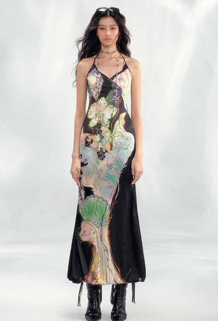 Floral Ocean Sling Fishtail Dress OFA0247