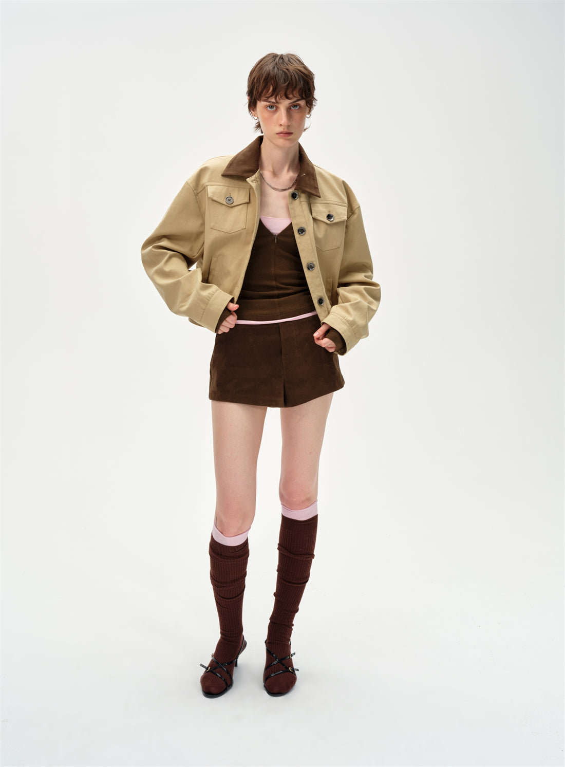 Retro Lapel Design Workwear Jacket CUR0251